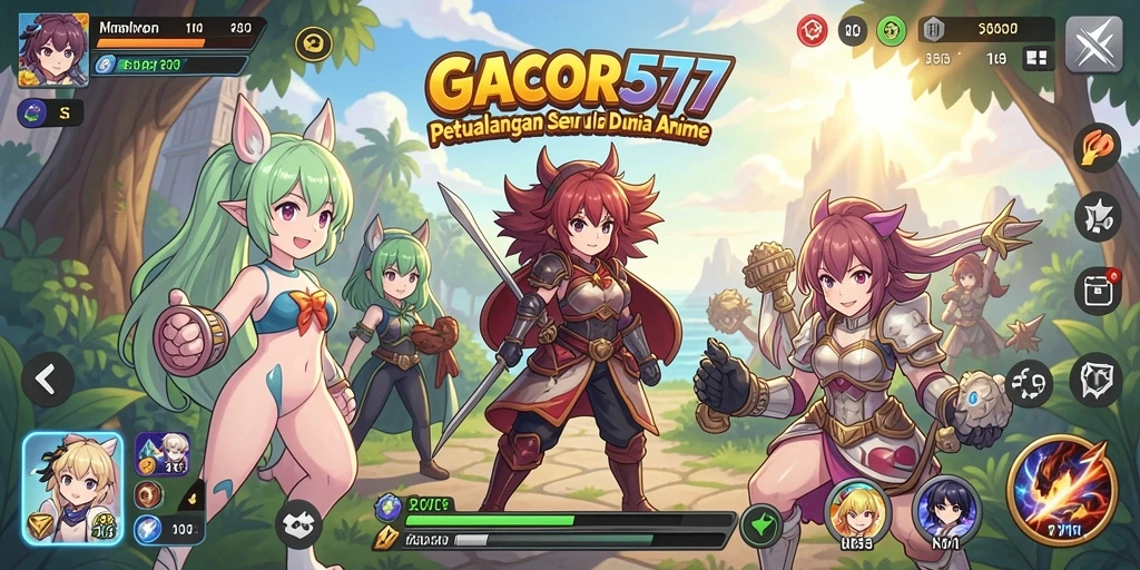 Tampilan gameplay seru GACOR577 dengan karakter Anime favorit.