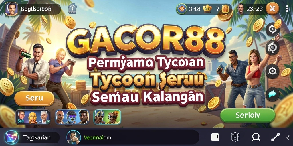 Screenshot gameplay GACOR88 yang menunjukkan aktivitas manajemen bisnis.