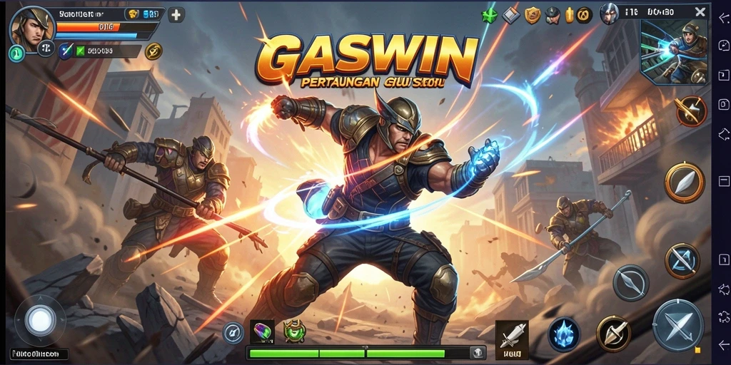 Gameplay GASWIN yang menegangkan dengan aksi seru dan karakter menarik.