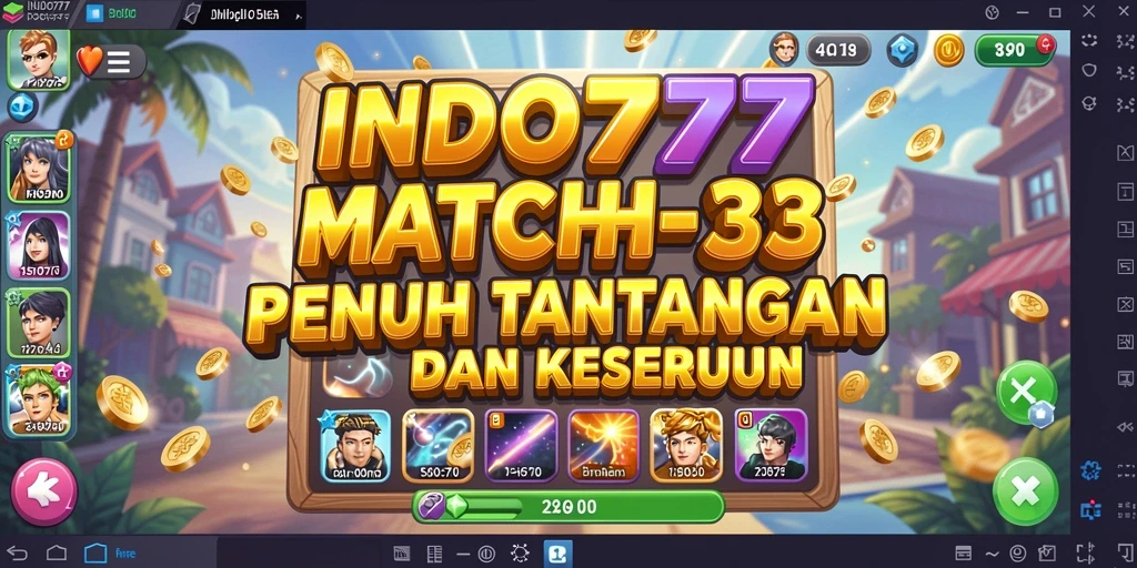 Tampilan gameplay seru di INDO777 dengan berbagai tantangan Match-3.