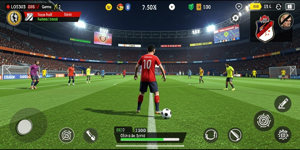Screenshot gameplay LOS303 menampilkan serunya pertandingan sepak bola.