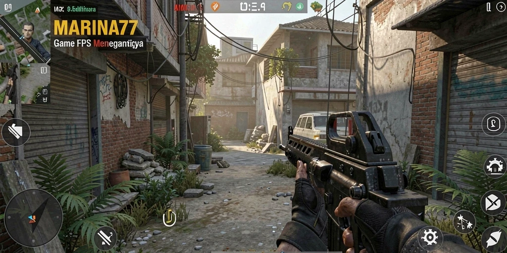 Tampilan gameplay FPS yang seru dan menegangkan di MARINA77.