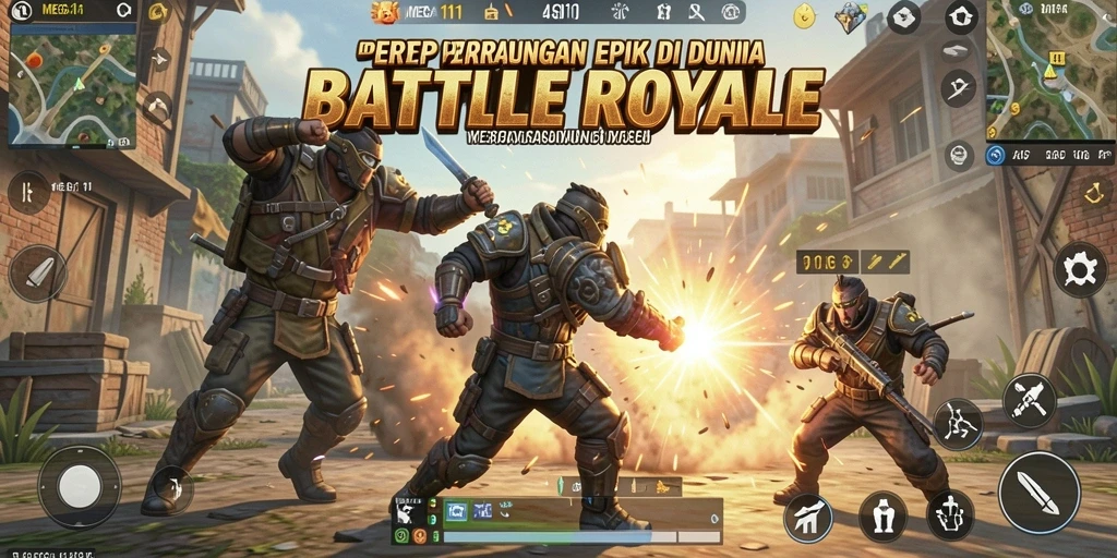 Tampilan menarik dari gameplay Battle Royale di MEGA111.