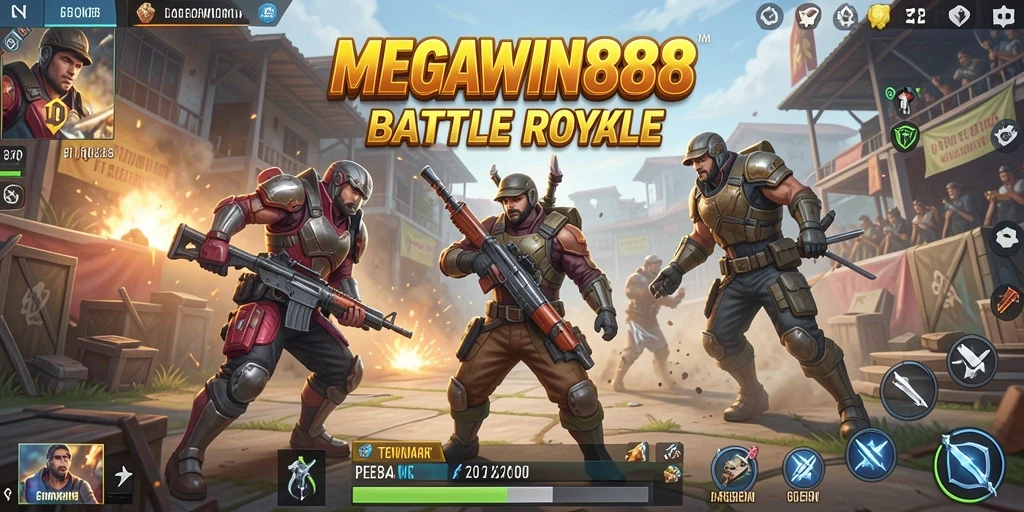 Gameplay seru pertempuran Battle Royale di MEGAWIN888.
