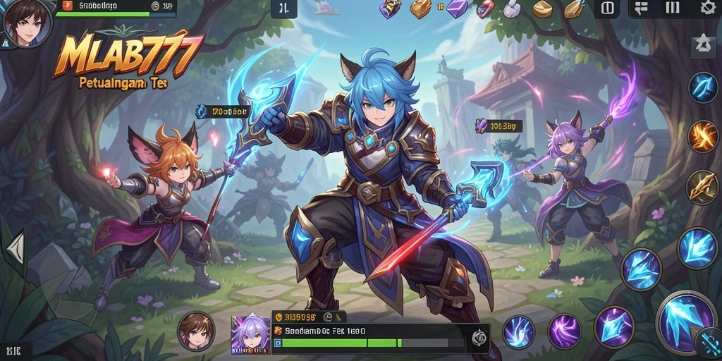 Tampilan gameplay menakjubkan dari MLBB777 dengan karakter Anime.