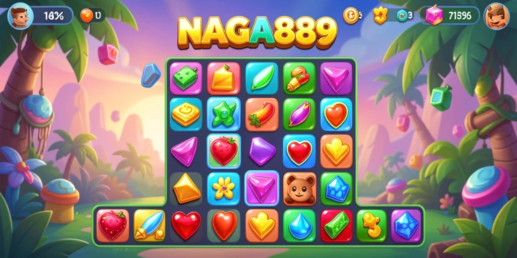 Gameplay NAGA889 yang seru dalam kategori Match-3.