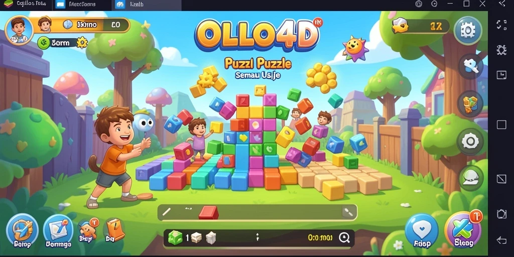 Tangkapan layar utama OLLO4D menunjukkan gameplay seru dan menantang.