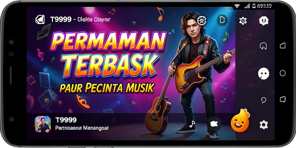 Tampilan gameplay T9999 yang menarik dengan berbagai lagu.