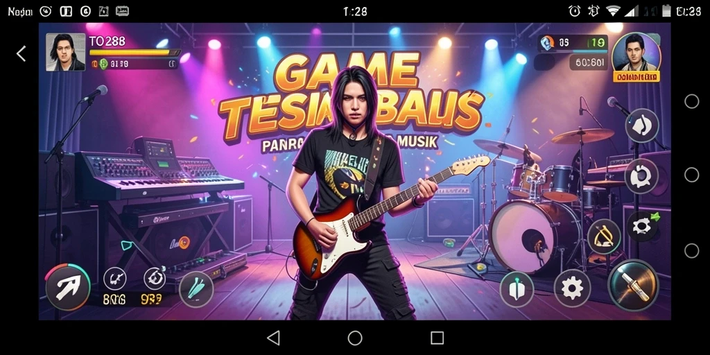 Tampilan gameplay interaktif dengan alunan musik yang energik.